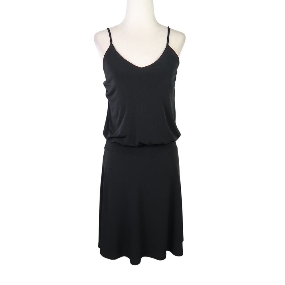 Vintage Y2K Veronica M Black Blouson Midi Tank Dress XS
